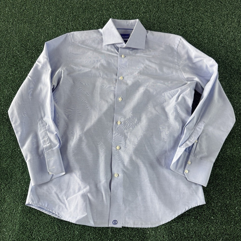 David Donahue Men's Long Sleeve Button Dress Shirt Trim Size 16.5 34/35